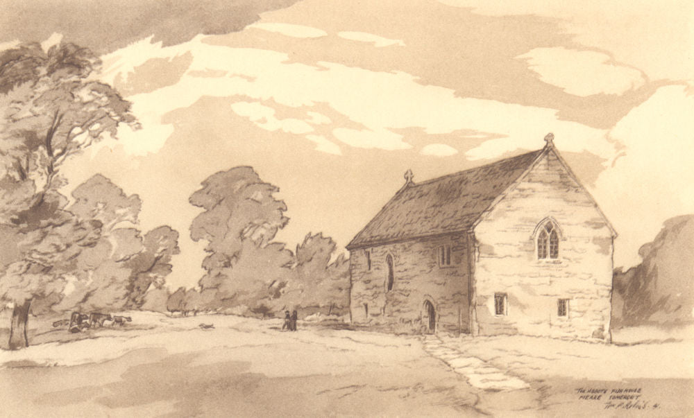 MEARE. Fish House. Somerset. By WP Robins 1949 old vintage print picture